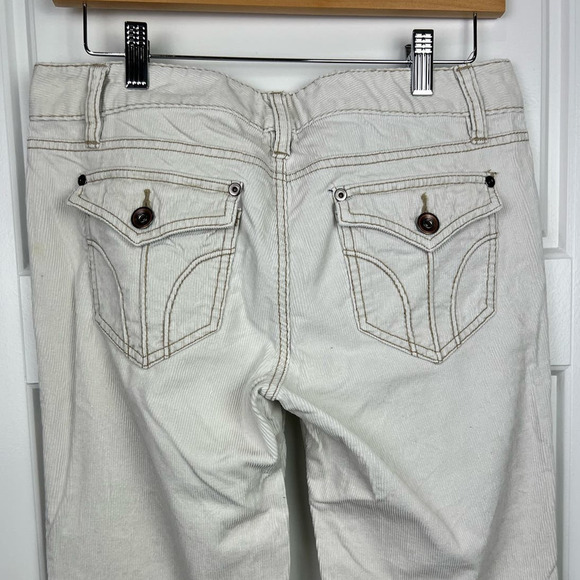 Loft Mid Rise Flap Pocket White Stretch Slim Boot Micro Corduroy Women's Pant 6P - Picture 4 of 10